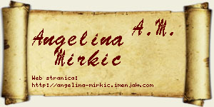 Angelina Mirkić vizit kartica